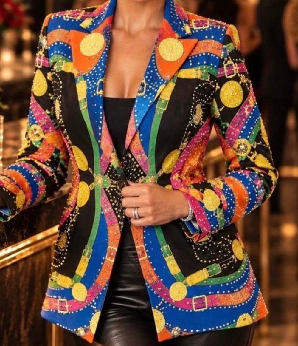 BANJUL Rhinestone Baroque Blazer Women M NWT $395 Boutique Statement Jacket